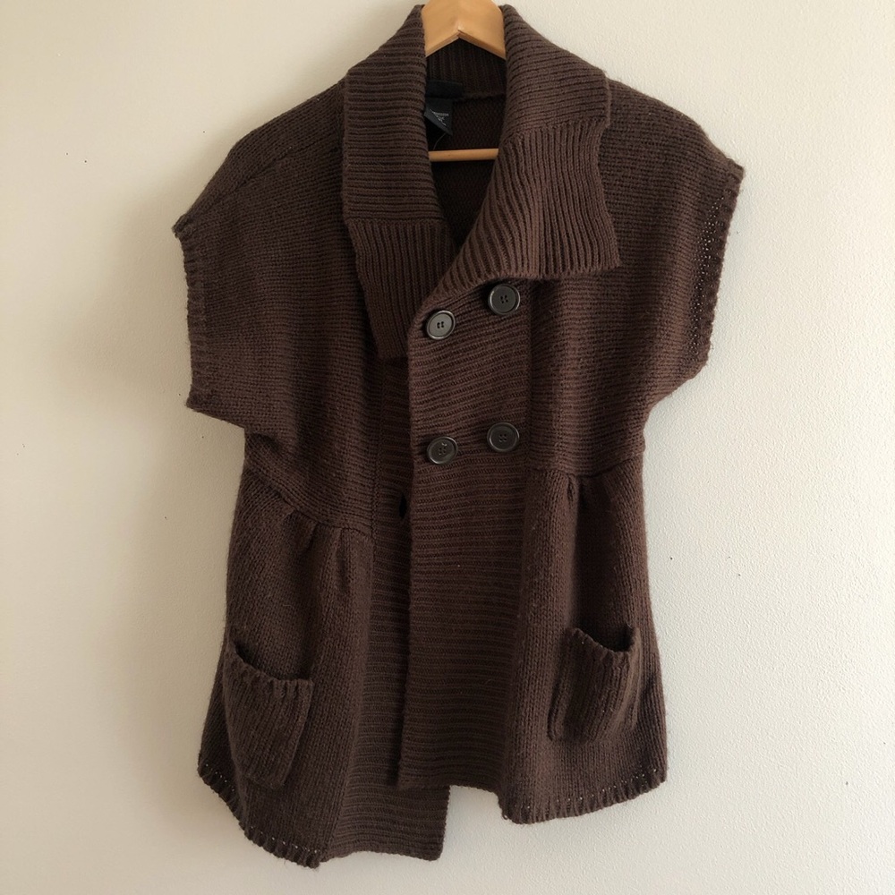 🟤 Brown short-sleeved cardigan 🟤
